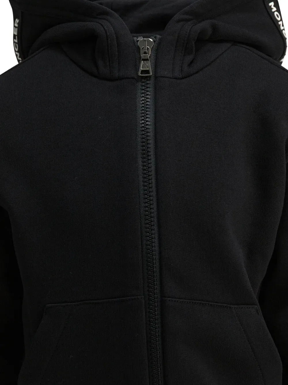 Хлопковый спортивный костюм Moncler Enfant, черный — фото 4