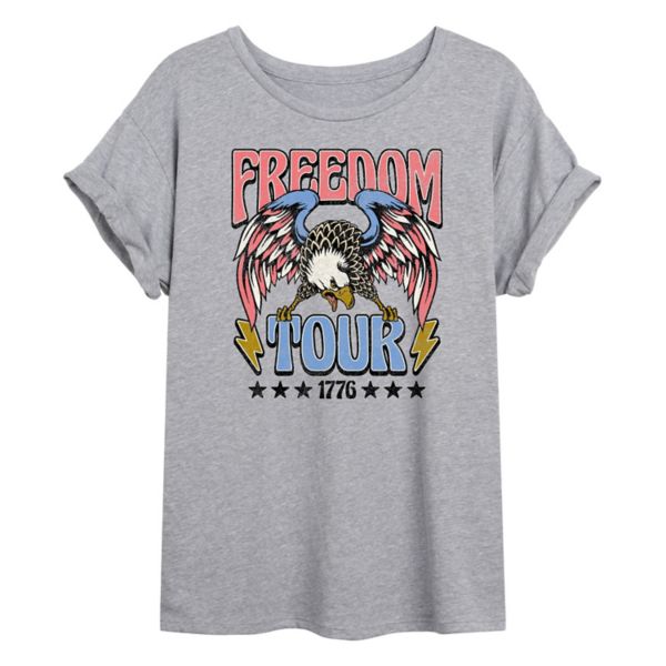 

Футболка большого размера Juniors Freedom Tour 1776 Unbranded, серый