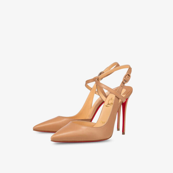 Кожаные босоножки Jenlove 100 на каблуке Christian Louboutin, цвет nude — фото 3