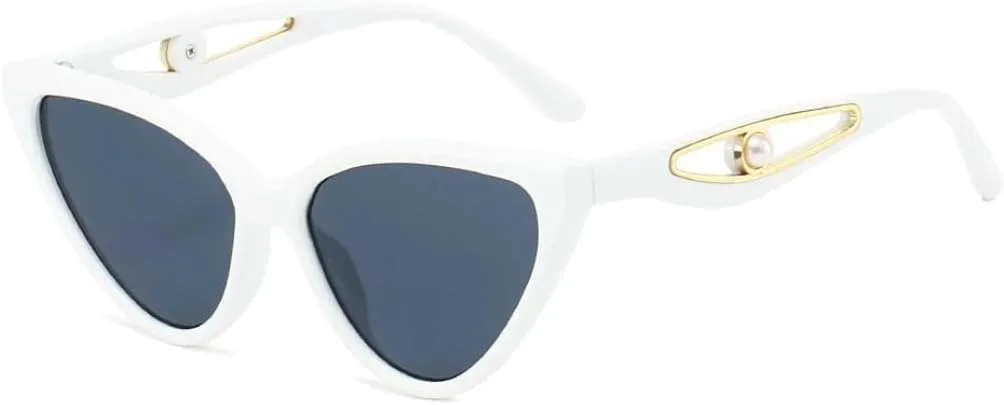 

Солнцезащитные очки для мужчин и женщин - защита UV400 - градиентные оправы "кошачий глаз" для занятий спортом на открытом воздухе и вождения DSVIGF, White Black