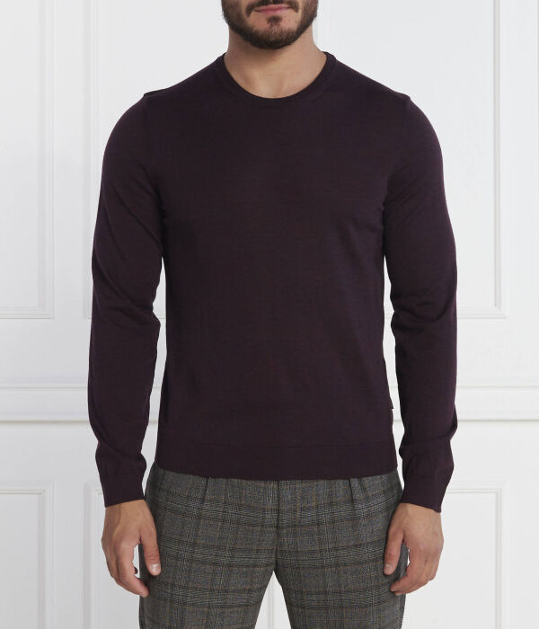 

Шерстяной свитер перевивочный Slim fit Boss, красный