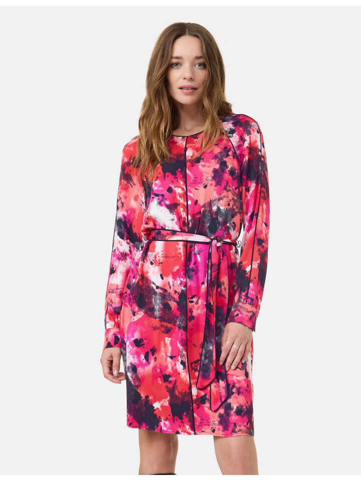

Короткое платье TAIFUN Langarm kurz, цвет geranium gemustert