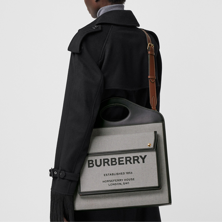 Сумка через плечо Burberry из холста с кожаными деталями — фото 4