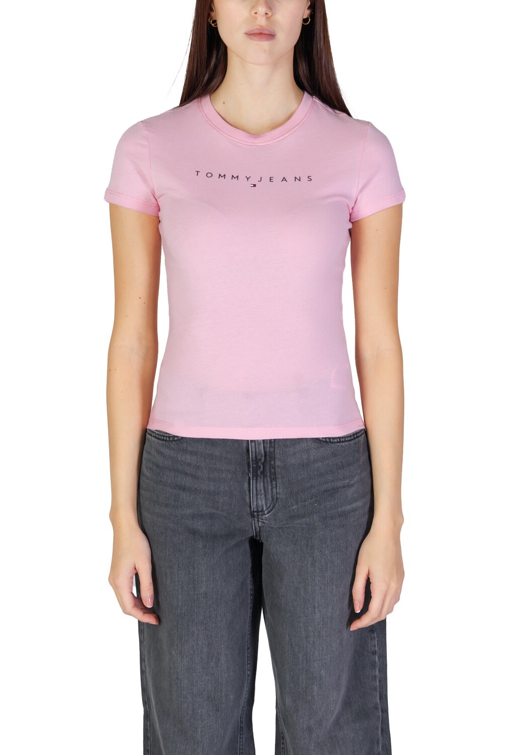 

Футболка женская Tommy Jeans облегающего кроя, розовый