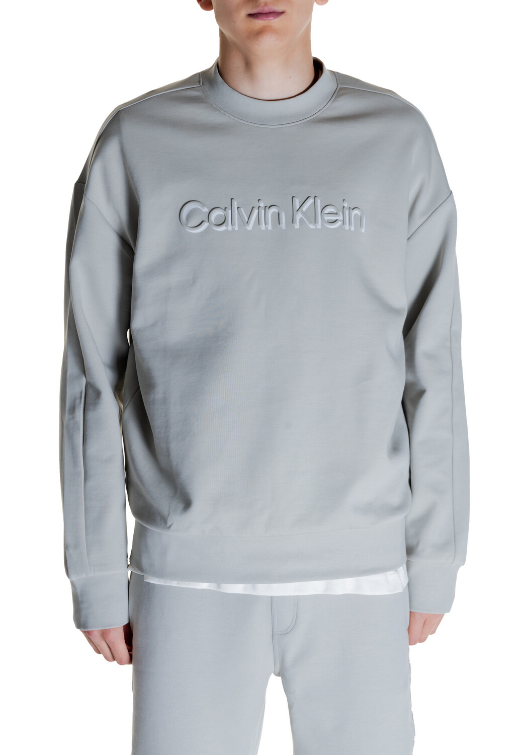 

Свитшот мужской Calvin Klein с логотипом бренда на груди, серый