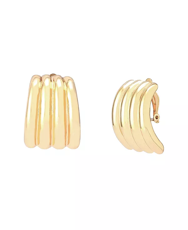 

Золотые ребристые трубчатые серьги-клипсы Robert Lee Morris Soho, gold