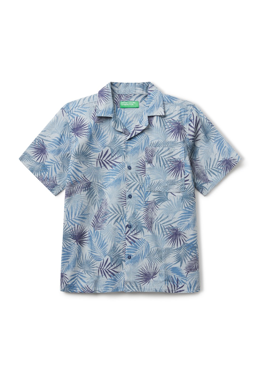 

Рубашка TROPICAL PRINT United Colors of Benetton, синий