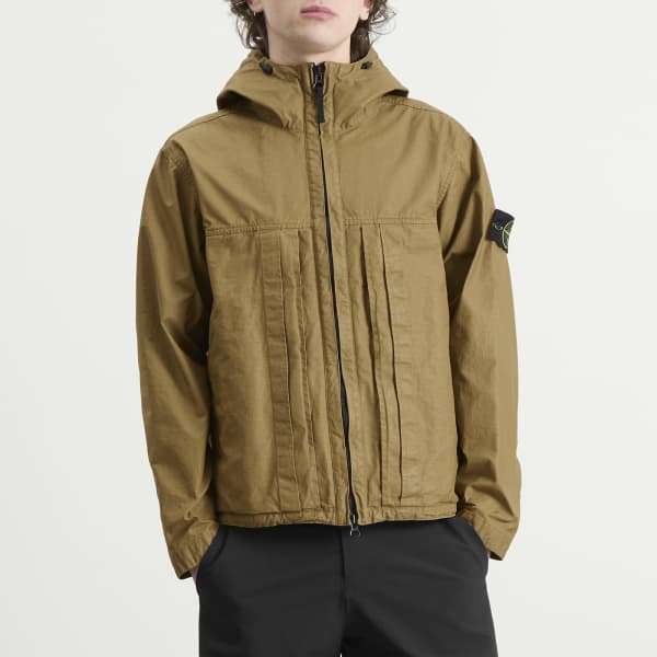 Короткая парка из хлопка рипстоп с двойным покрытием Stone Island, military зеленый — фото 2