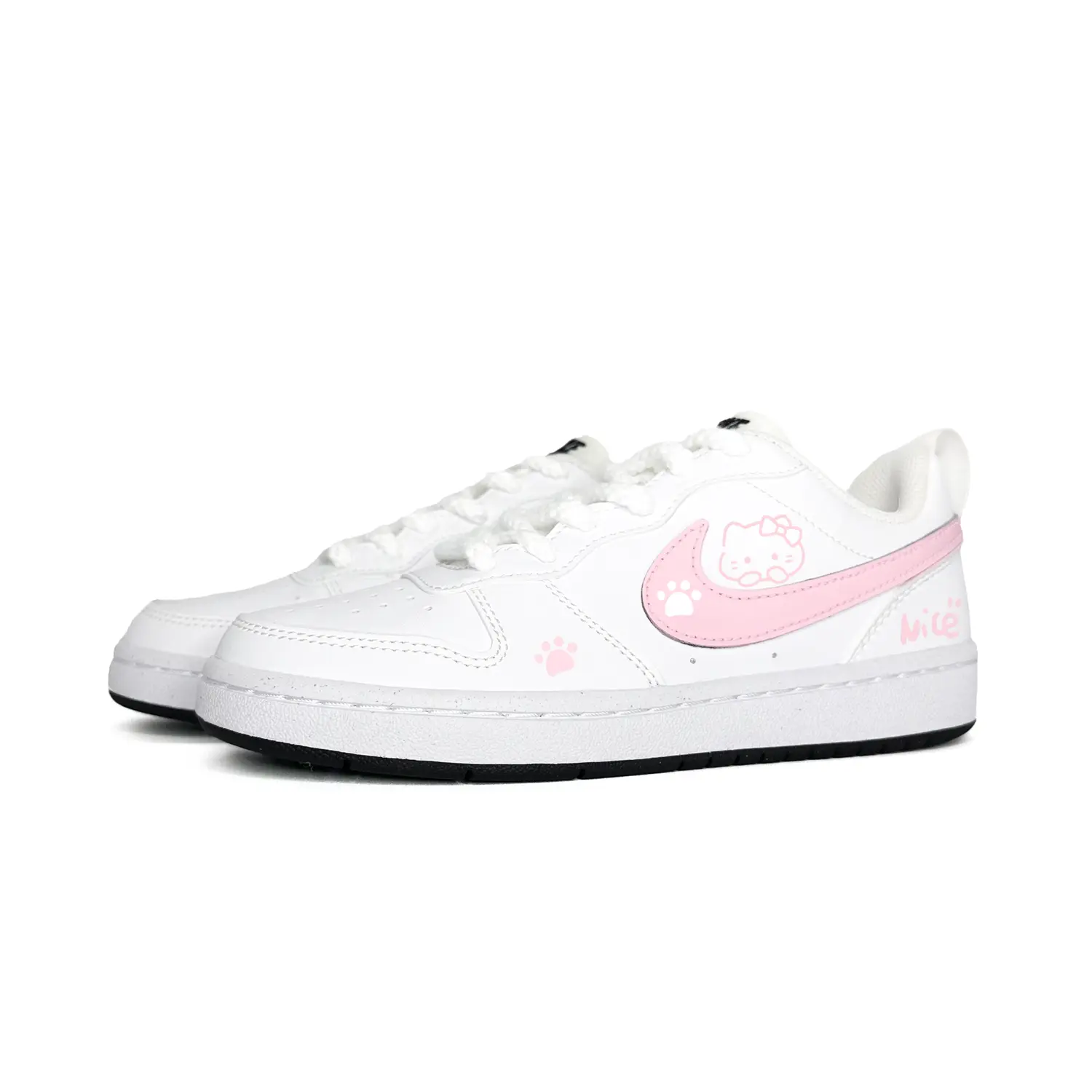Nike Court Borough устойчивые к истиранию низкие детские скейтбординговые кроссовки pink kids' — фото 4