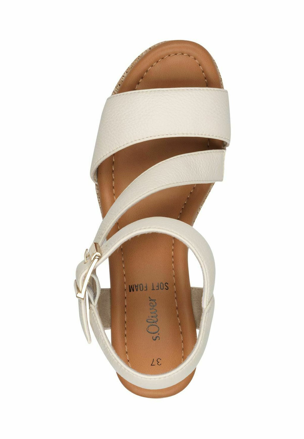 Босоножки на танкетке High heeled sandals s.Oliver, бежевый — фото 3