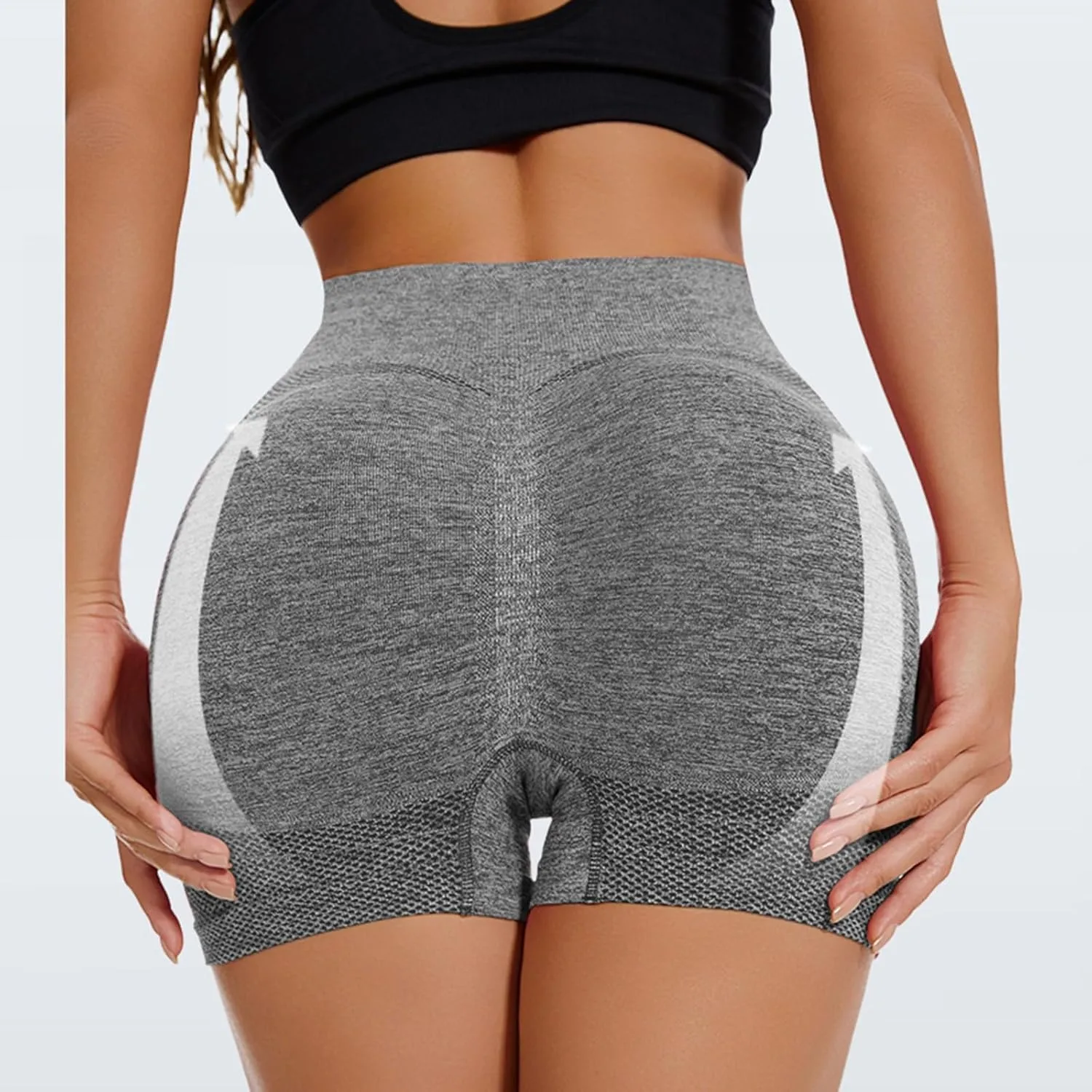Женские шорты для тренировок seamless, high waisted, 2 шт, scrunch butt lift — фото 2