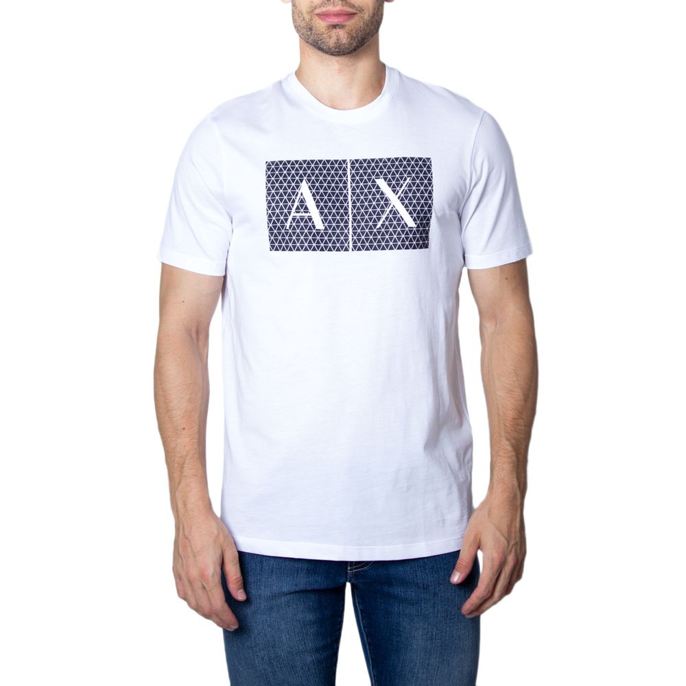 

Белая хлопковая футболка Armani Exchange