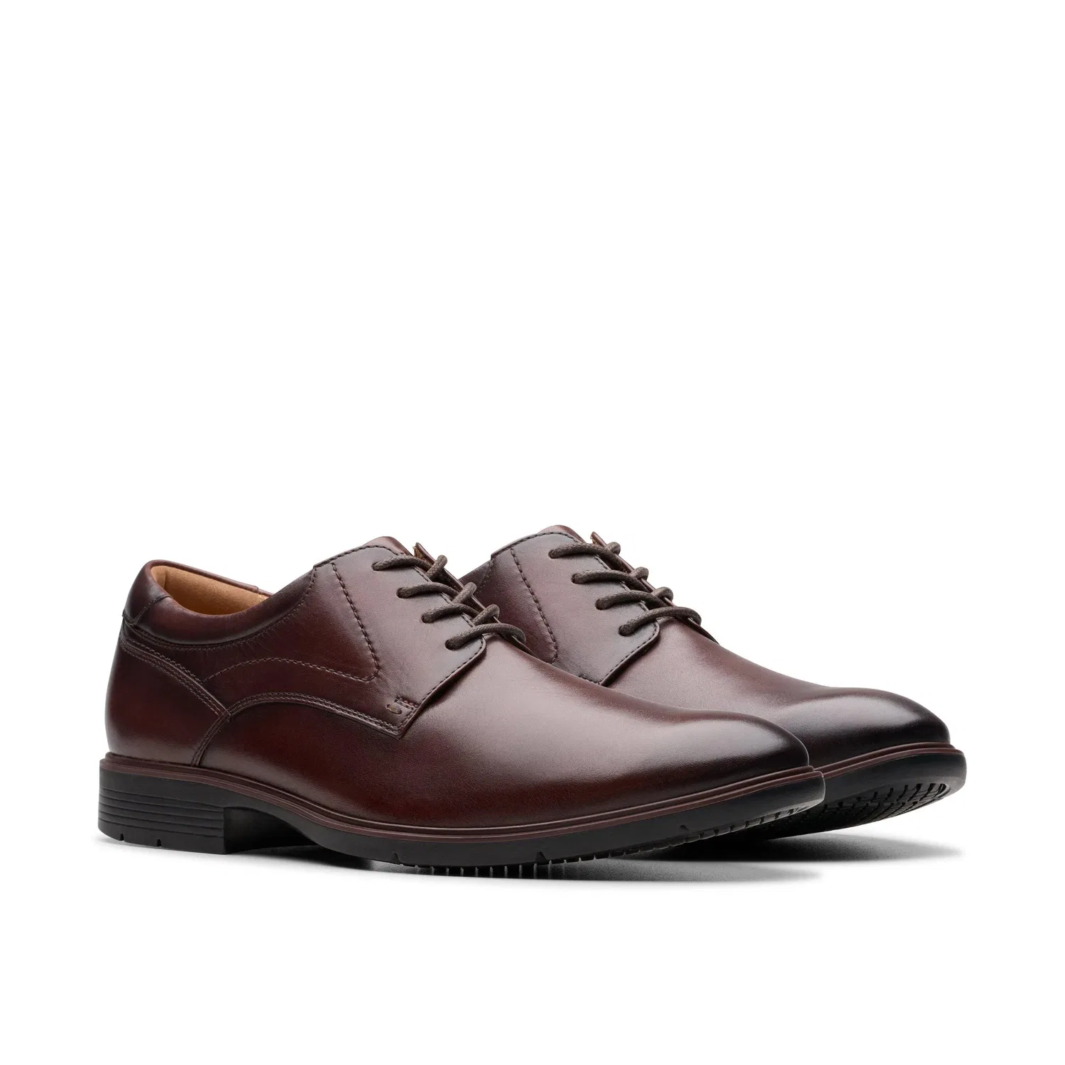 Туфли оксфорды кожаные темно-коричневые Clarks, коричневый — фото 4