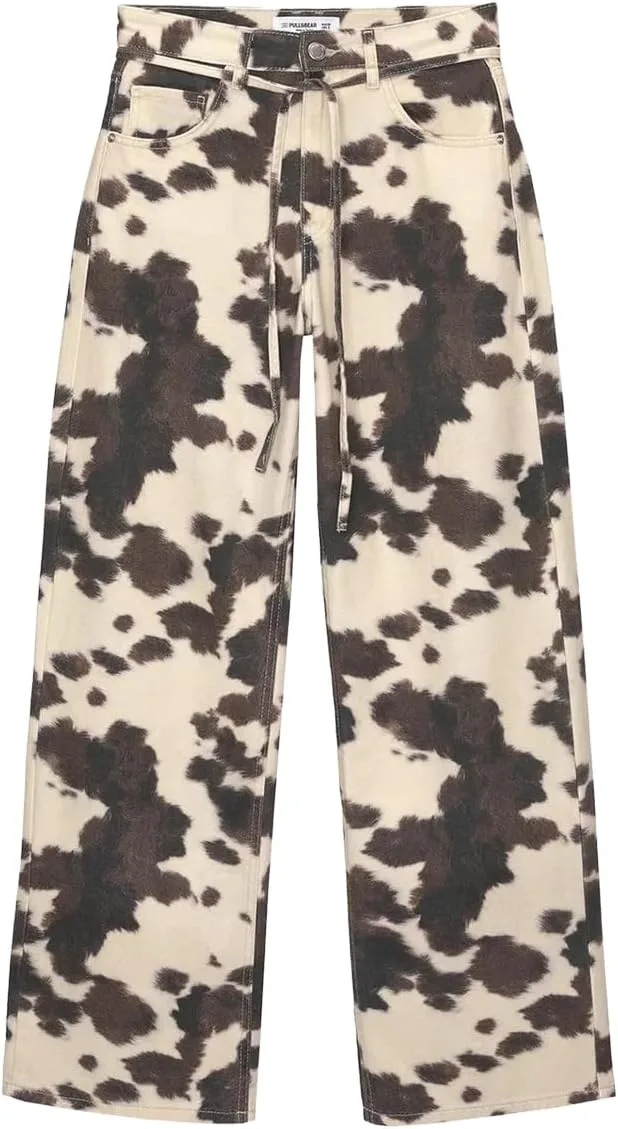 

Джинсы Cow Print Wide Leg для женщин