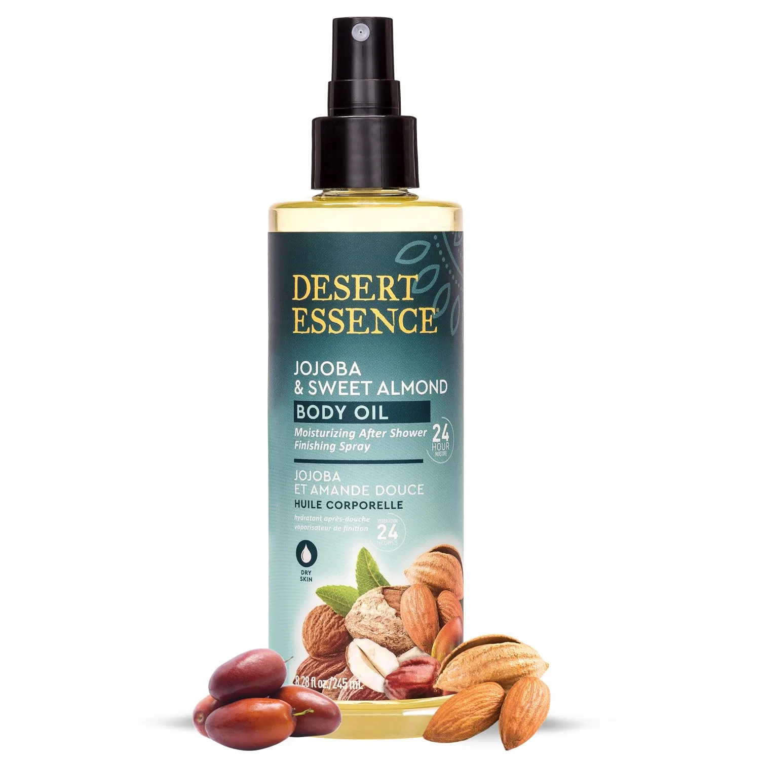 Масло-спрей для тела Desert Essence Jojoba Sweet Almond 8.28 унции Desert Essence — фото 2