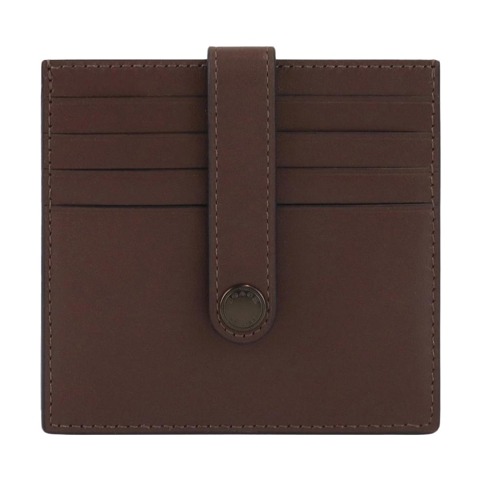 

Кошелек для карт из коровьей кожи унисекс темный цвет Teak Coffee COACH