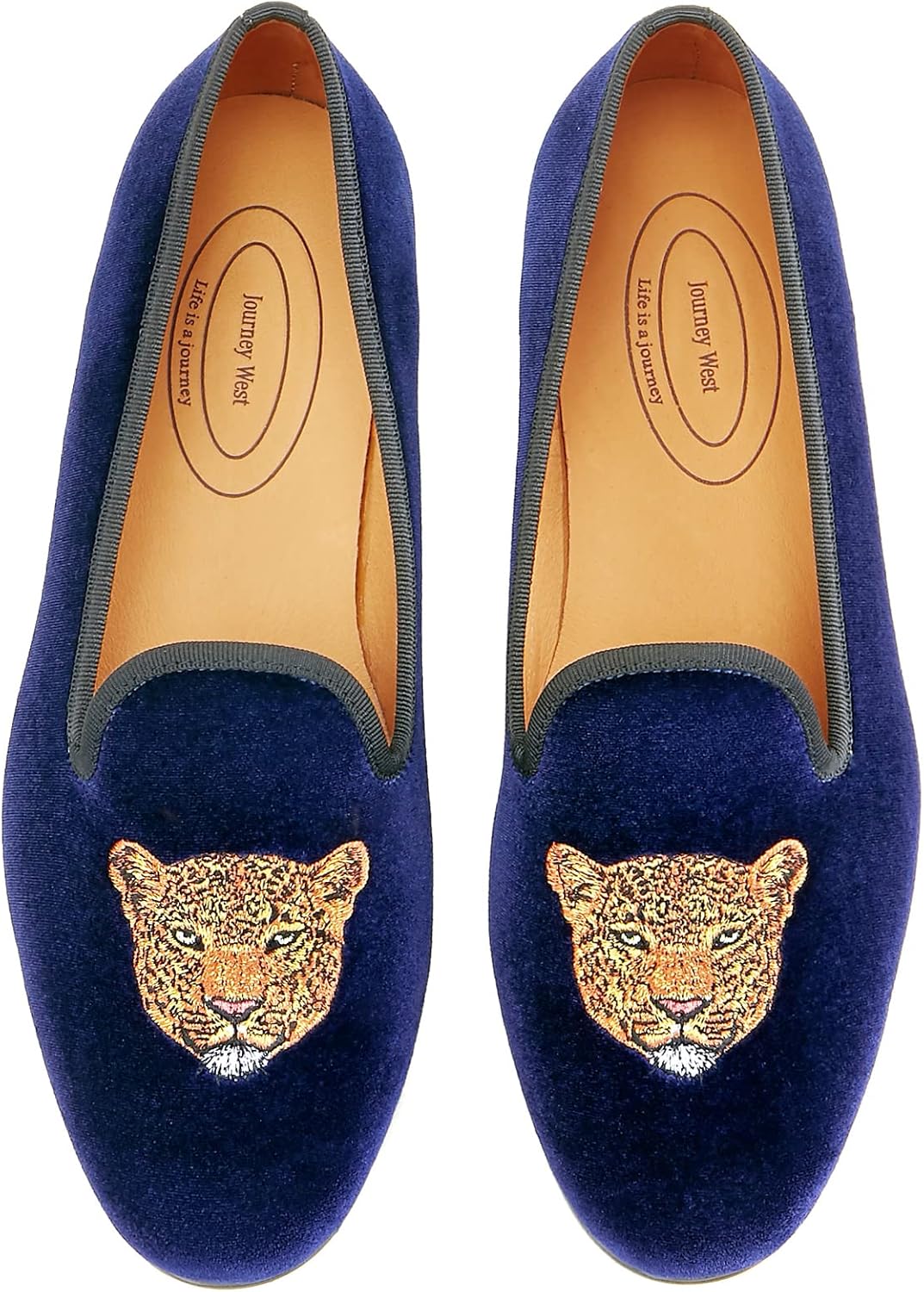 

Мужские бархатные лоферы Journey West с вышивкой, слипоны, туфли для смокинга для мужчин, темно-синий