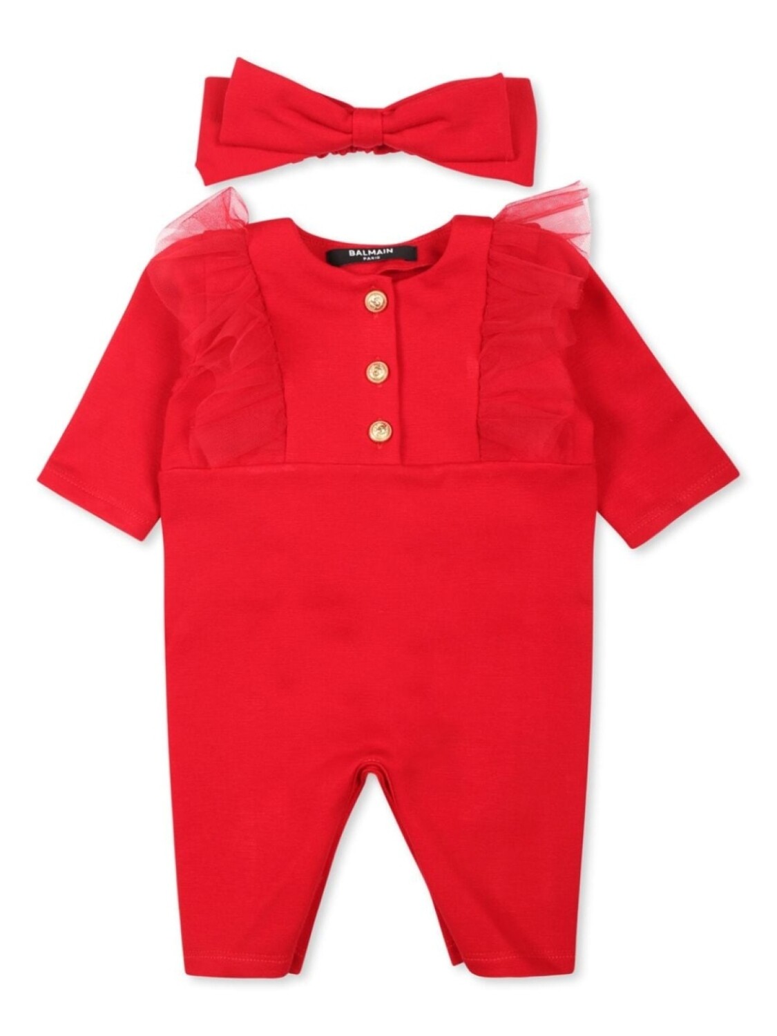 

Balmain Kids боди с оборками, красный