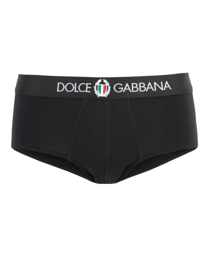 

Эластичные хлопковые трусы с логотипом Dolce & Gabbana, черный