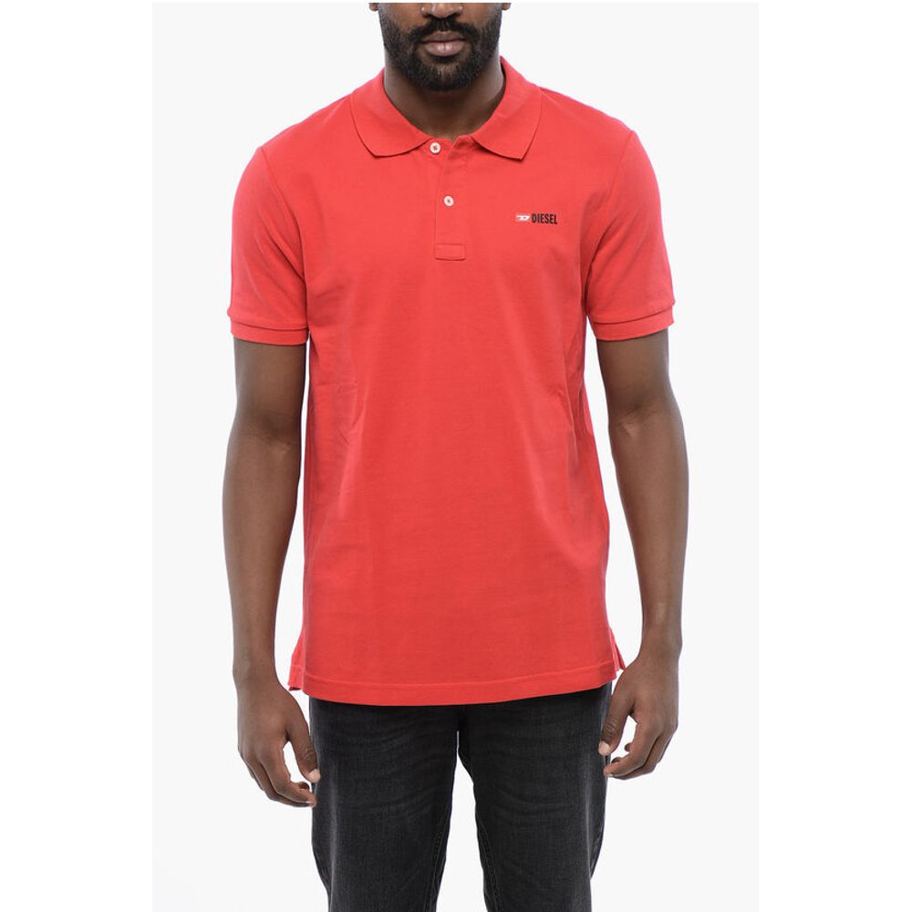 

Рубашка поло Slim Fit T-SMITH-DIV с контрастным логотипом Diesel, Red