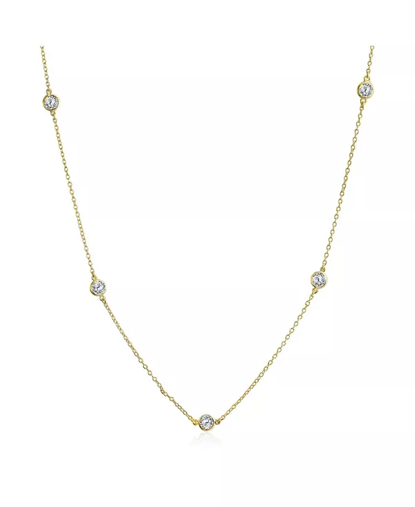 

Минималистичное длинное ожерелье с кубическим стержнем из оловянной цепочки с кубическим стержнем, позолоченное, стерлинговое серебро, 16, 18, 20, 24, 36 дюймов Bling Jewelry, gold-tone