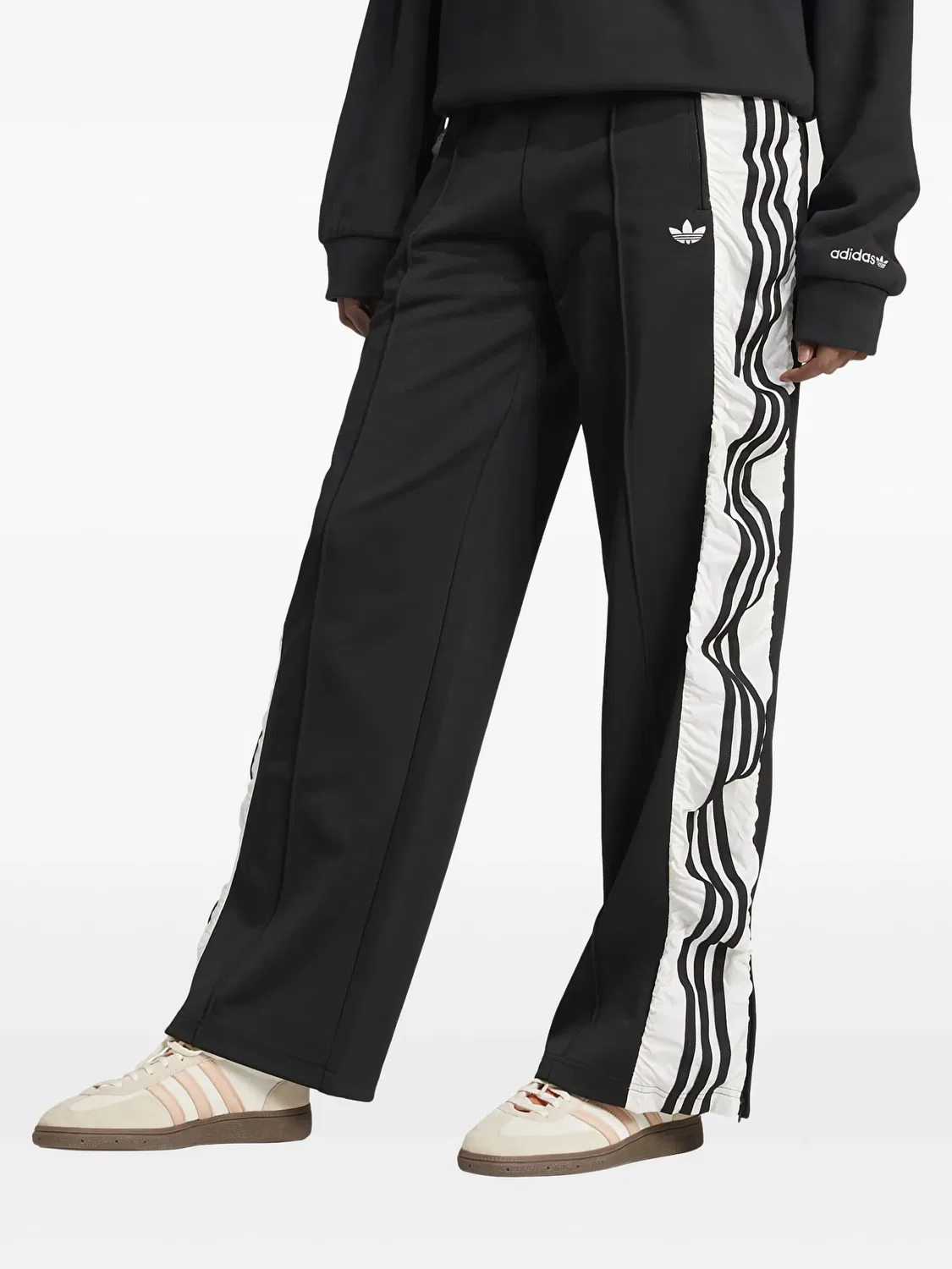 Спортивные брюки с лампасами adidas, черный