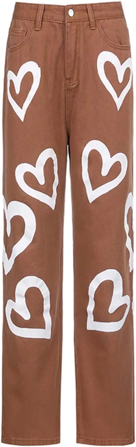 

Женские джинсы с высокой талией и широкими штанинами в стиле Y2K TSSOE