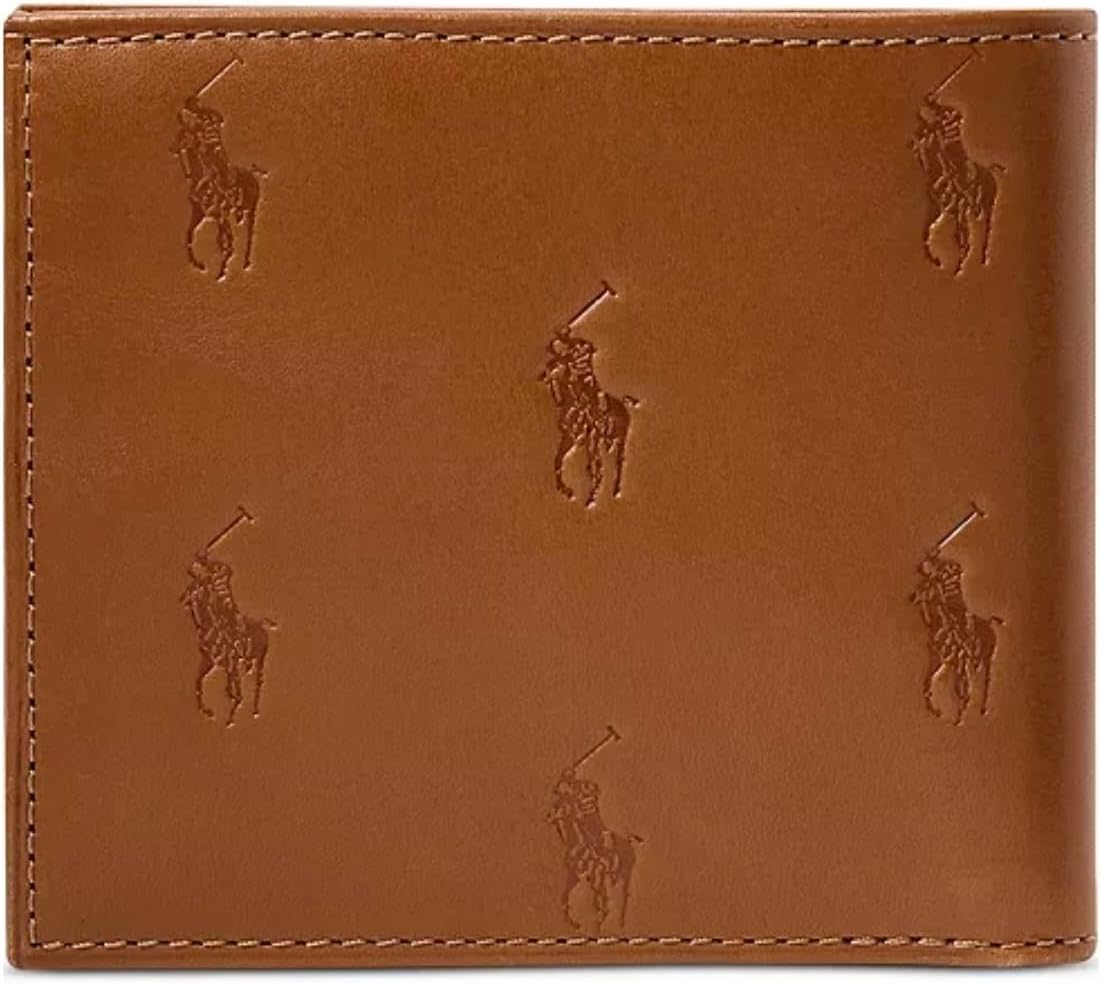 

POLO RALPH LAUREN Мужской кожаный кошелек Allover Pony tan