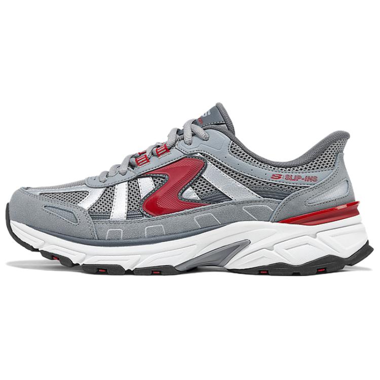 

Skechers СПОРТИВНЫЕ МУЖСКИЕ Низкие массивные кроссовки Coverage, мужские, серо-красные