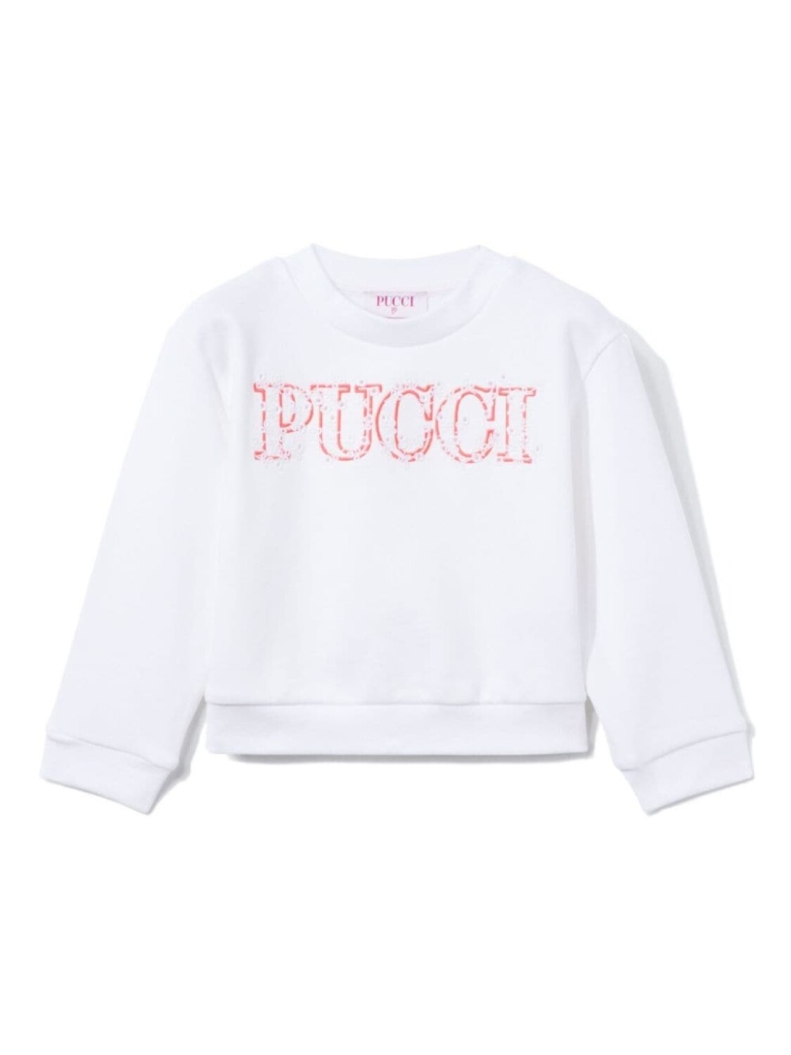 

PUCCI Junior хлопковая толстовка с вышитым логотипом, белый