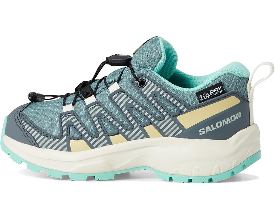 Кроссовки Salomon Kids Xa Pro V8 Waterproof, цвет Trooper/Turbulence/Aruba Blue — фото 4
