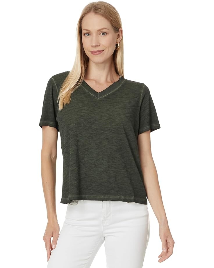 

Футболка Eileen Fisher V-Neck Tee, цвет Seaweed