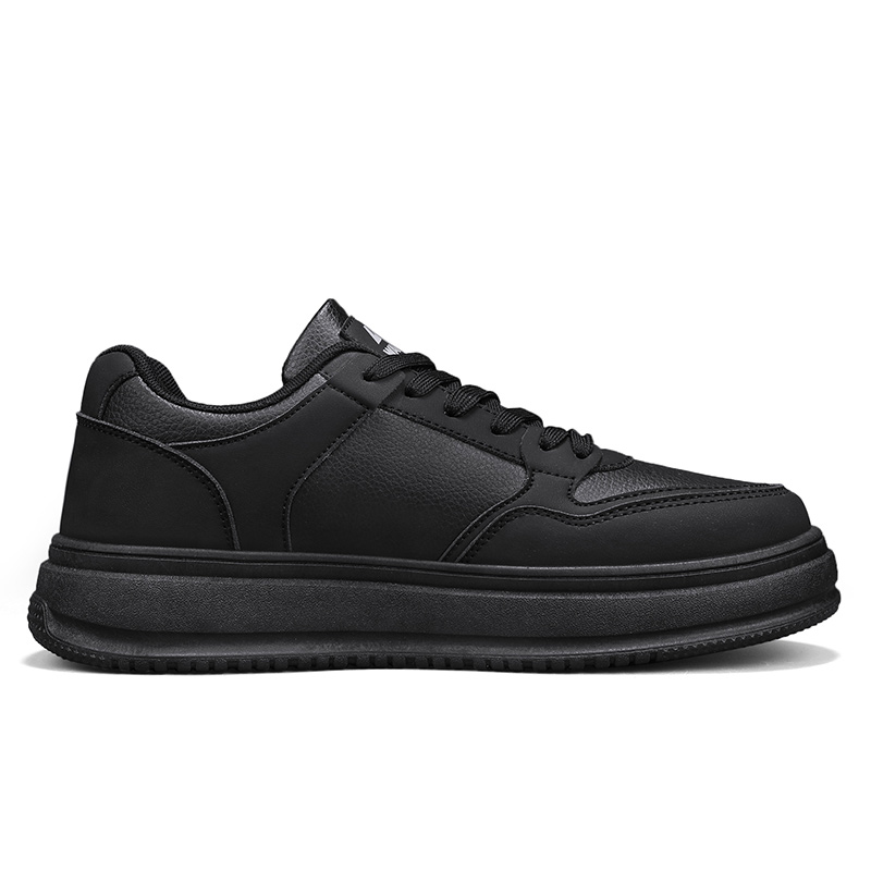 WARRIOR Кроссовки для скейтбординга мужские All Black с противоскользящей подошвой, амортизацией, устойчивостью к истиранию и поддержкой баланса — фото 3