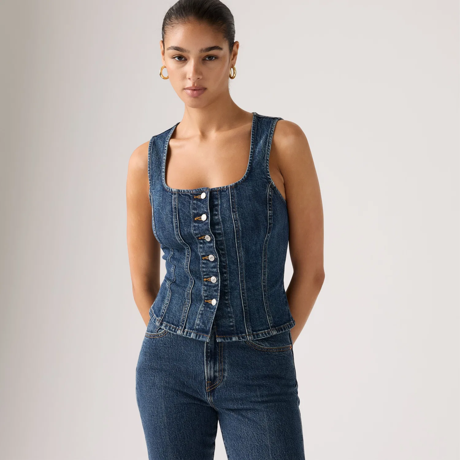 Облегающий топ без рукавов Levi's, Dark Wash