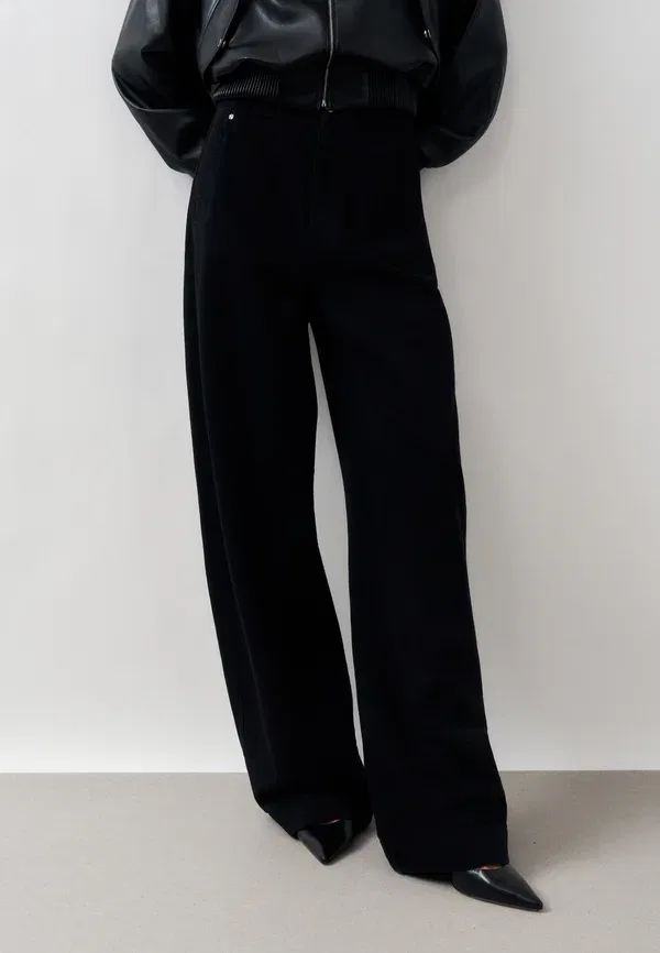 Брюки Boss Seasonal barrel wide leg, цвет антрацит