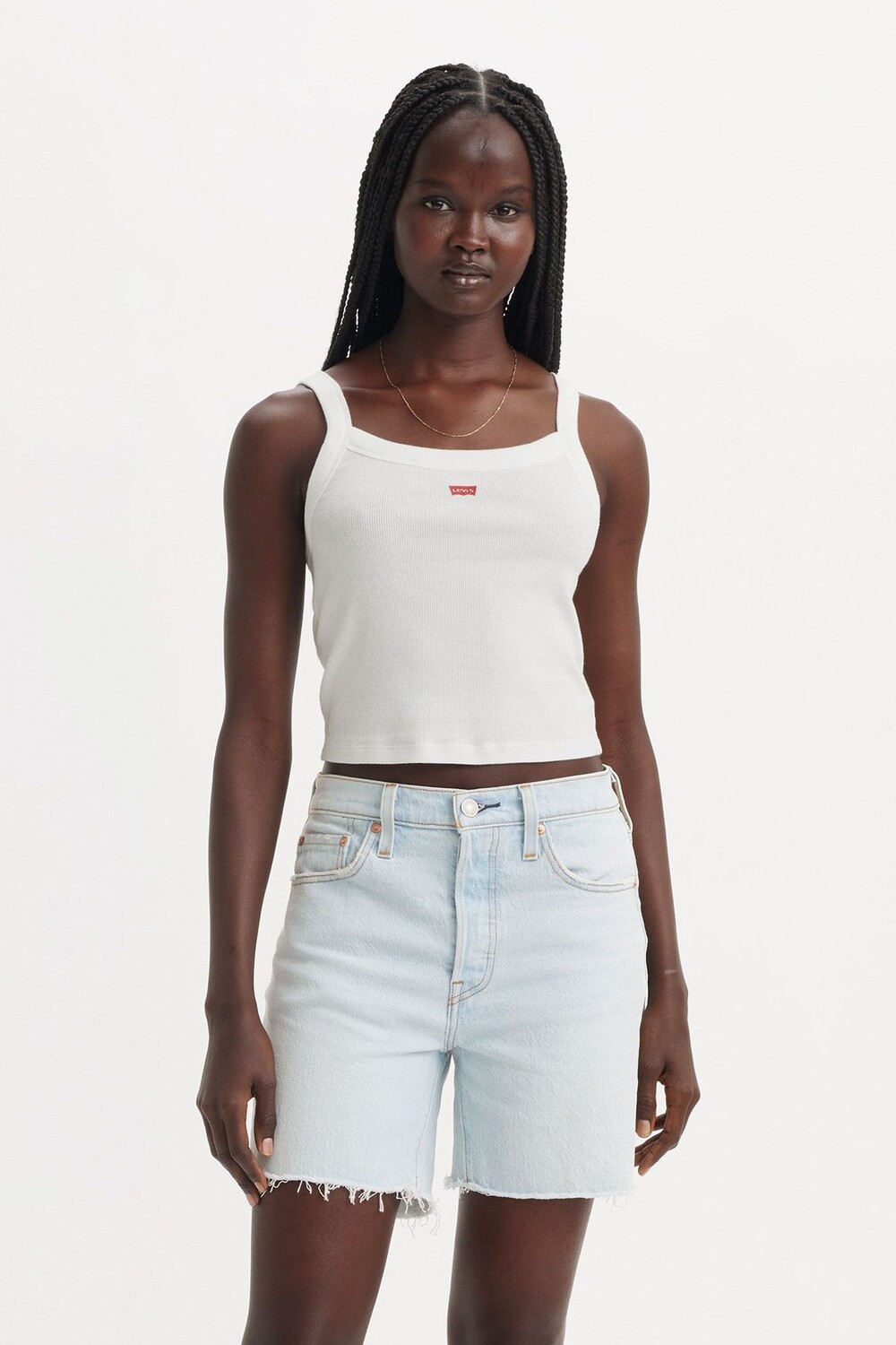 

Незаменимая спортивная майка в рубчик Levi'S, белый