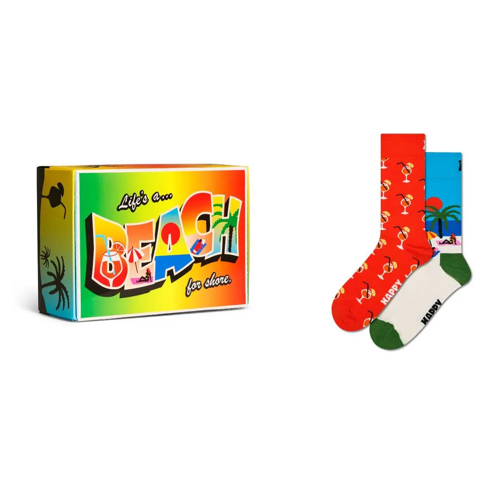 

Носки 2 шт Happy Socks Beach life gift set crew, красный