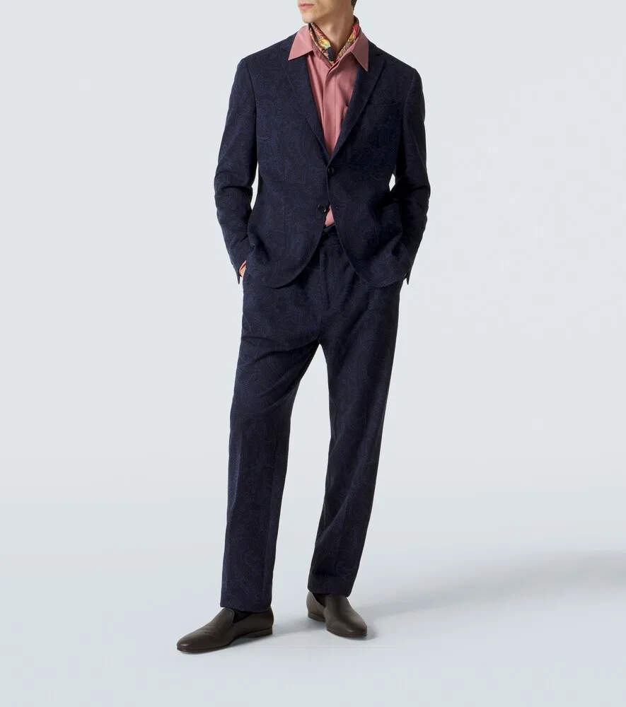 Спортивные штаны с узором пейсли Etro, синий — фото 2
