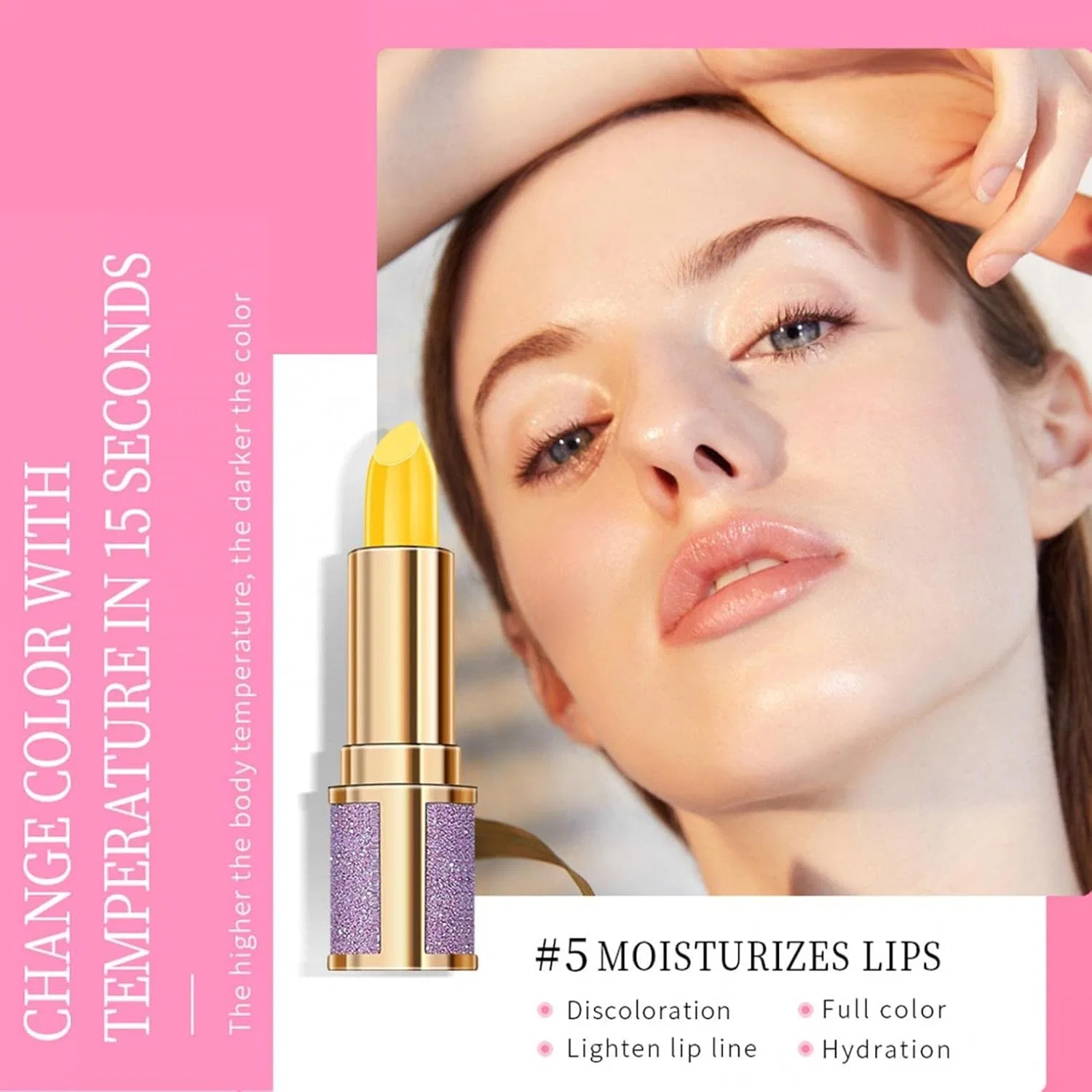 Бальзам для губ Lip Tinted Color Tint Gold Foil Moisturizing Long Lasting Foreted — фото 2