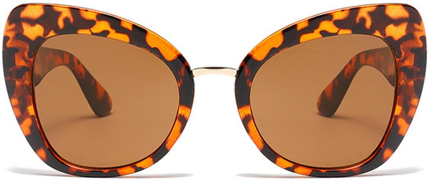 

Ретро-модные винтажные солнцезащитные очки «кошачий глаз» для женщин, классические винтажные солнцезащитные очки большого размера с защитой от УФ-излучения UV400 для активного отдыха и путешествий mincl, Leopard Brown