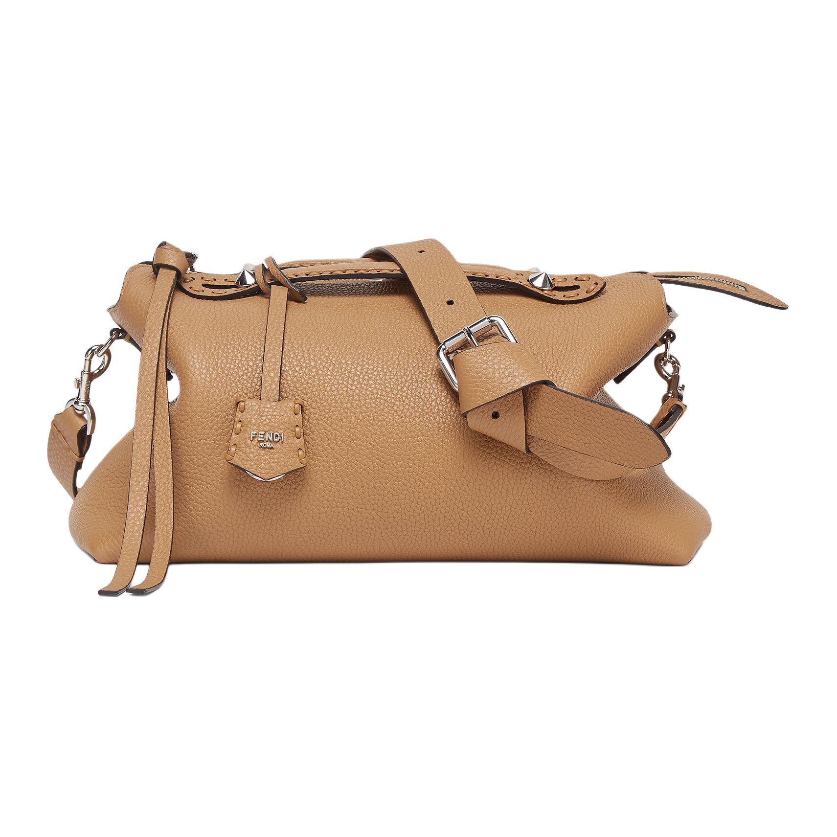 FENDI Сумка через плечо из телячьей кожи молочно-кофейного цвета — фото 2