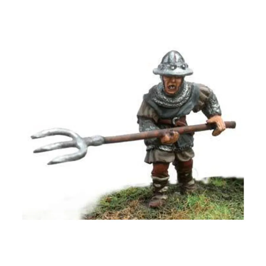 

Пехотинец в железной шляпе и вилах (атакующий), Historical Miniatures - Medieval - Scots, Brave Heart (28mm) (Mirliton SG)