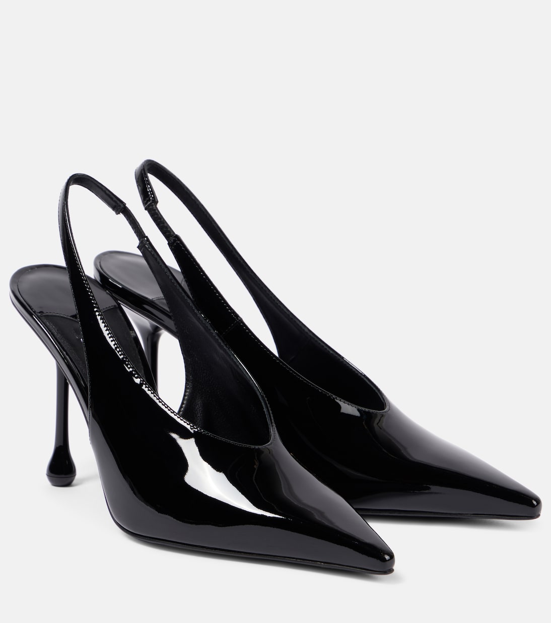 Туфли Isa 95 из лакированной кожи с пяткой на пятке Jimmy Choo, черный