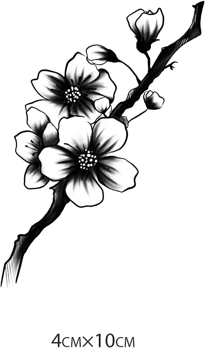 Временная тату-наклейка Plum Blossom Herb, 2 шт — фото 3