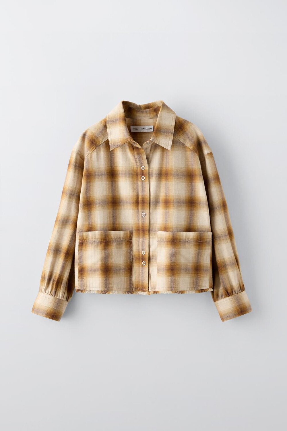 

Рубашка в клетку ZARA, охра