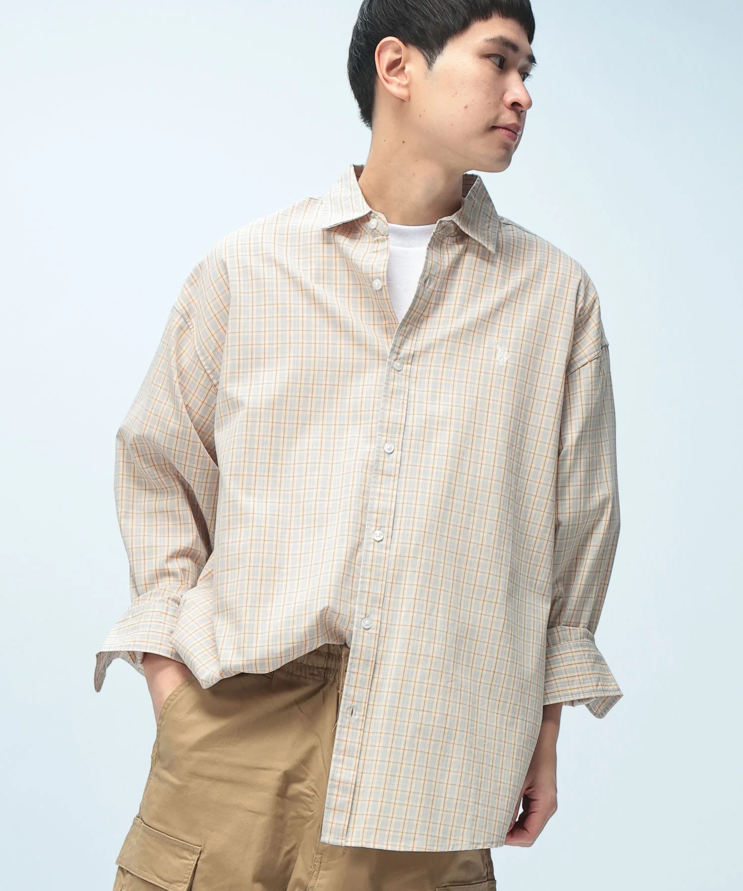Унисекс рубашка оверсайз Oxford U.S. POLO ASSN. Oversize желтая