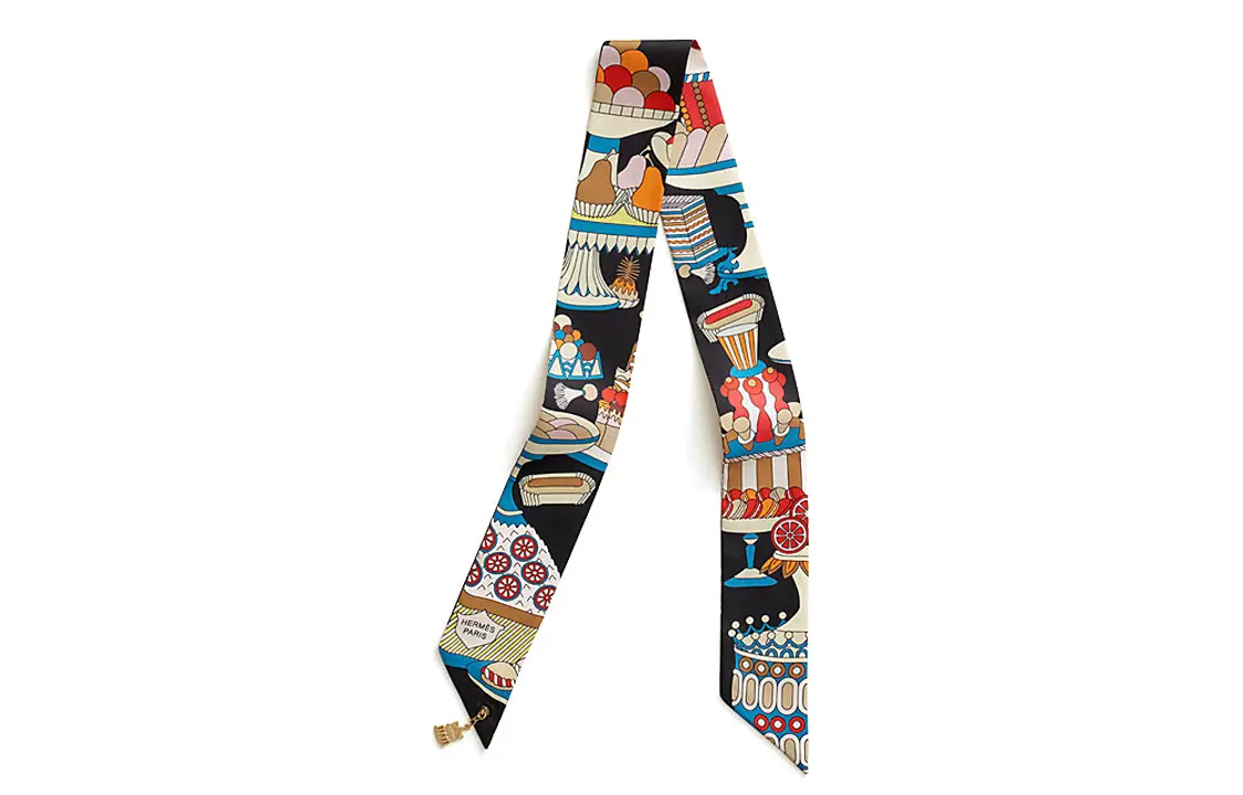 

1990 2024 La Patisserie Francaise Шёлковый платок HERMES, Многоцветный