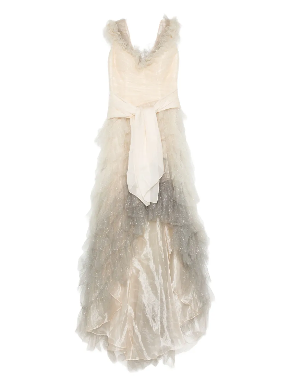 

Платье макси с оборками и блестками Gemy Maalouf, нейтральный