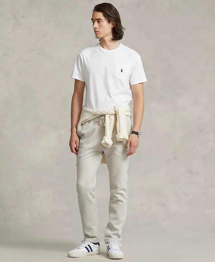 Мужская классическая футболка с карманом и круглым вырезом Polo Ralph Lauren, белый — фото 2