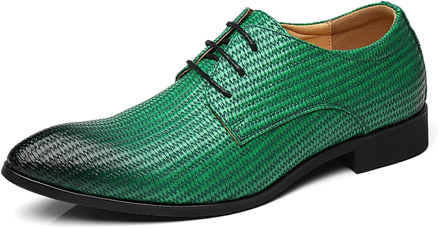 

Мужские дерби из искусственной кожи с закрытым носком, классические туфли для мужчин Generic, зеленый